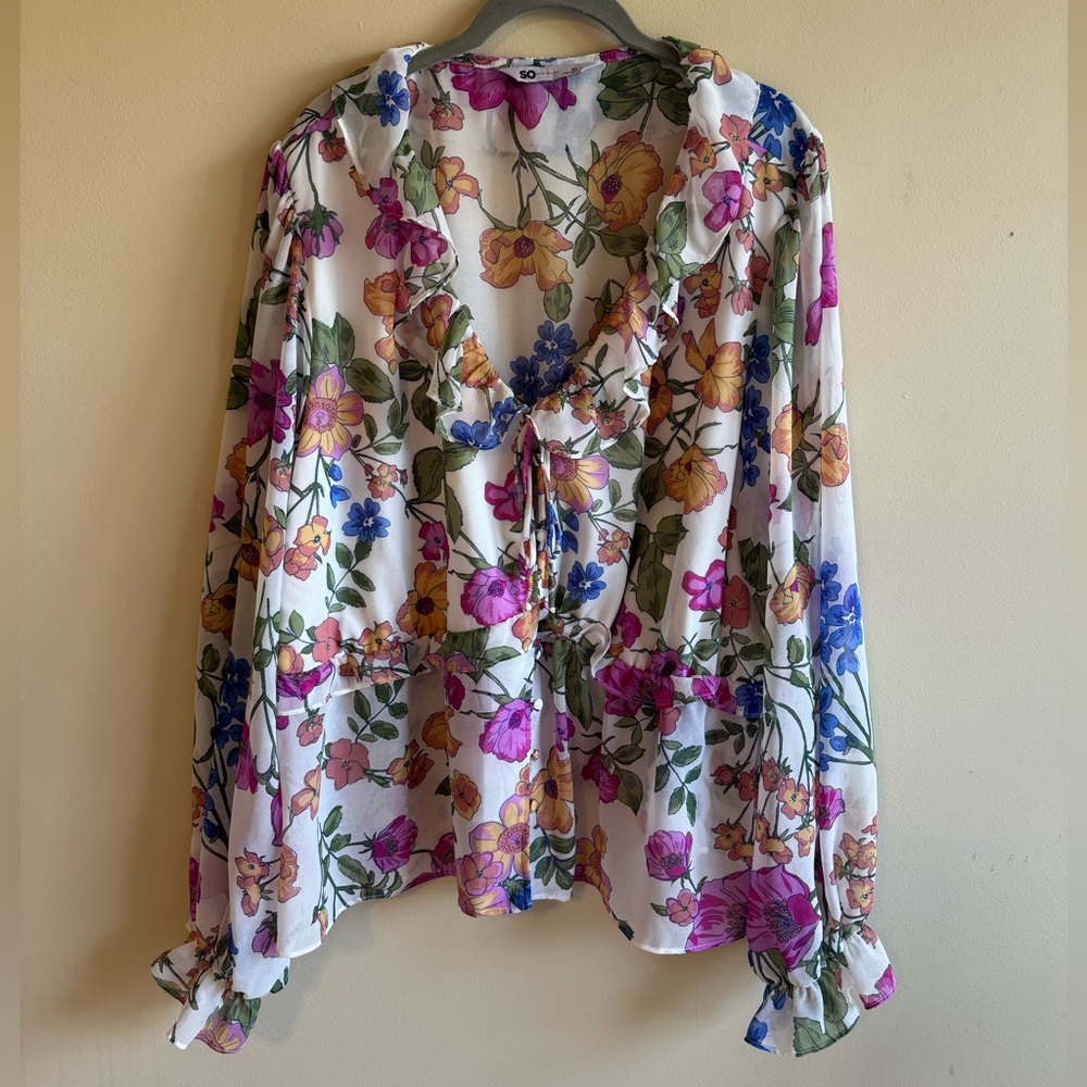 SO Floral Blouse - Pink, Purple, Blue, Green